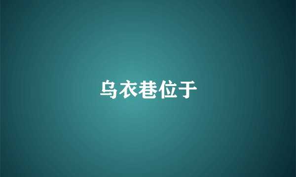 乌衣巷位于