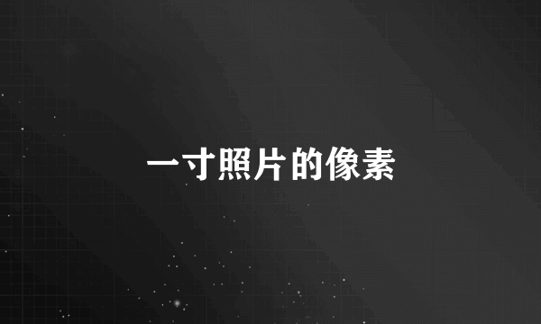 一寸照片的像素