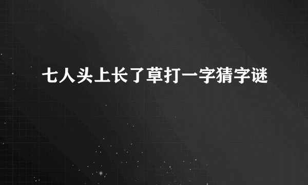 七人头上长了草打一字猜字谜