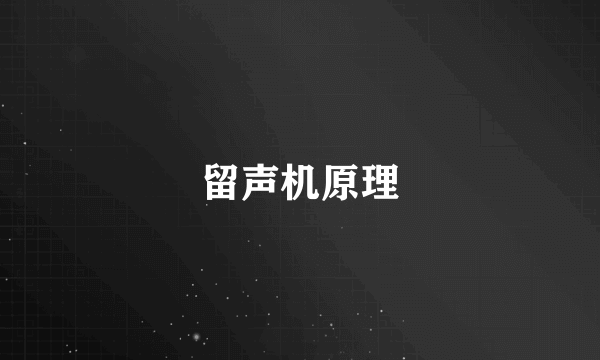 留声机原理