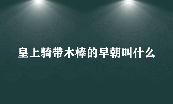 皇上骑带木棒的早朝叫什么