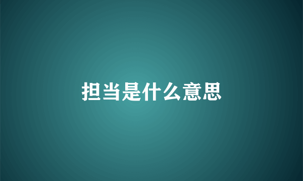 担当是什么意思