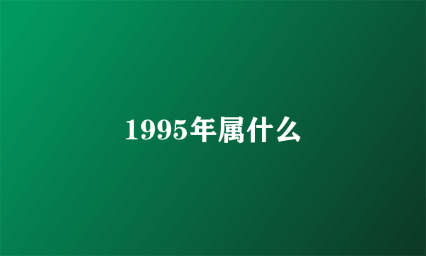 1995年属什么