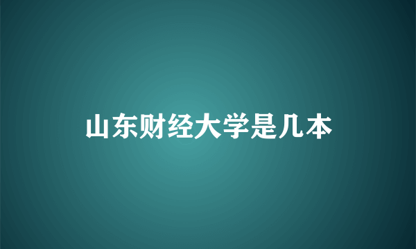 山东财经大学是几本