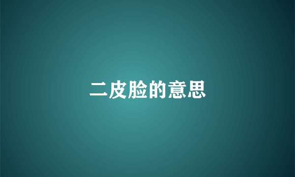 二皮脸的意思