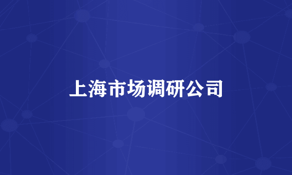 上海市场调研公司