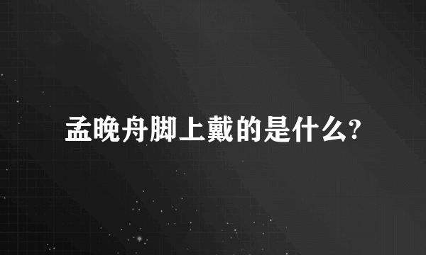 孟晚舟脚上戴的是什么?