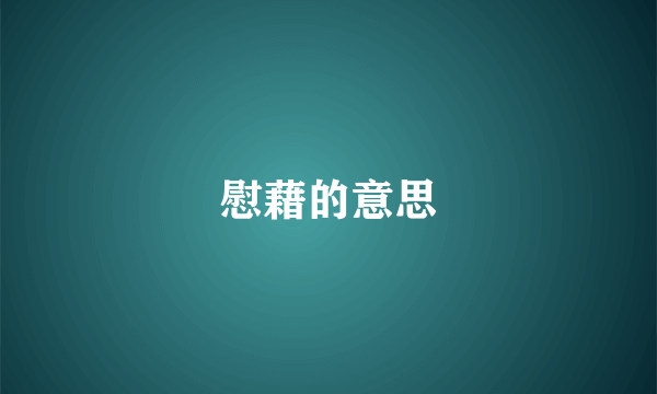 慰藉的意思