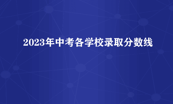 2023年中考各学校录取分数线