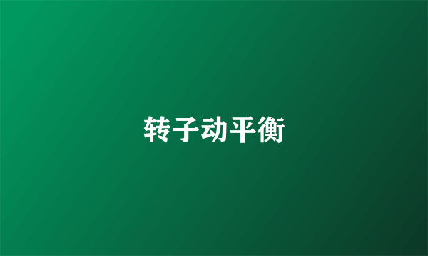 转子动平衡
