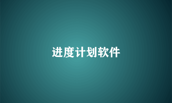 进度计划软件