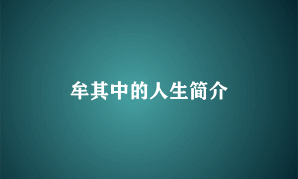 牟其中的人生简介