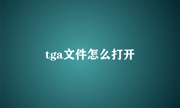 tga文件怎么打开