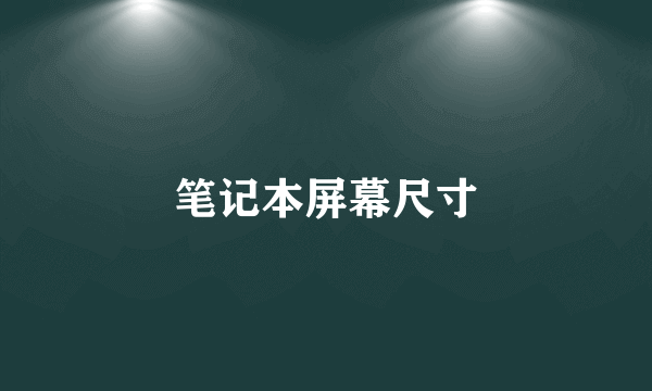 笔记本屏幕尺寸