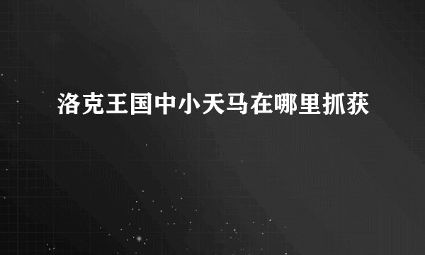洛克王国中小天马在哪里抓获