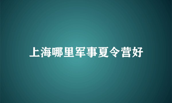 上海哪里军事夏令营好