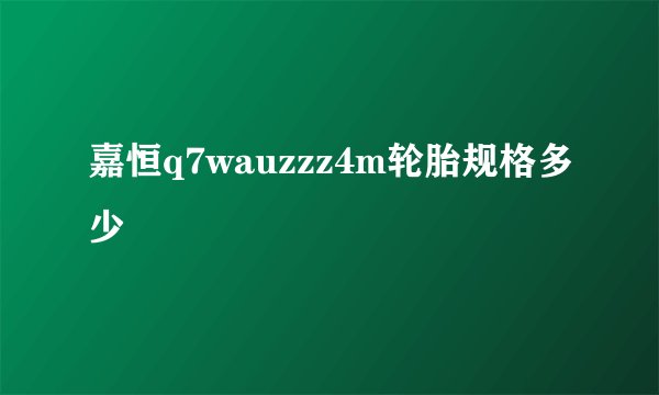 嘉恒q7wauzzz4m轮胎规格多少