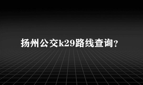 扬州公交k29路线查询？