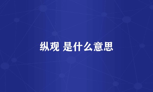 纵观 是什么意思