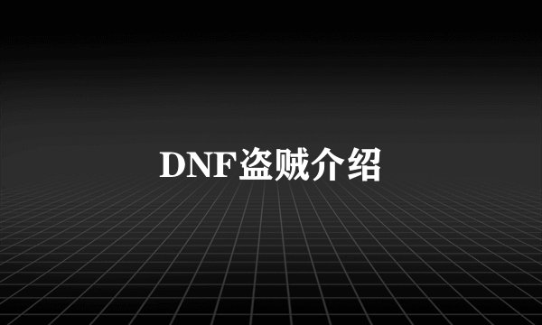 DNF盗贼介绍