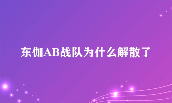 东伽AB战队为什么解散了