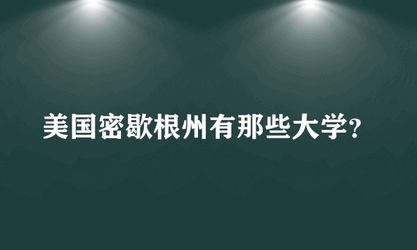 美国密歇根州有那些大学？