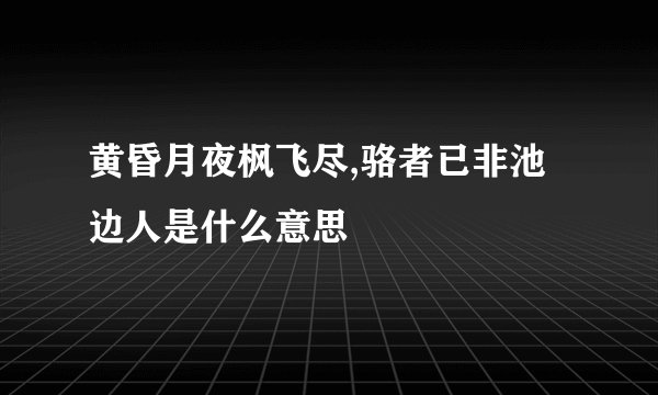 黄昏月夜枫飞尽,骆者已非池边人是什么意思