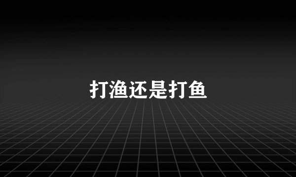 打渔还是打鱼