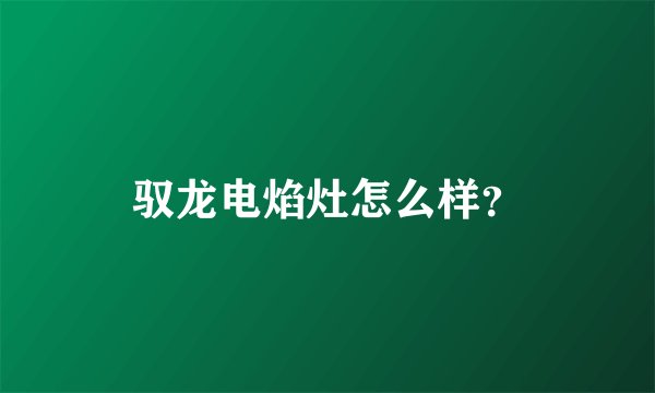 驭龙电焰灶怎么样？