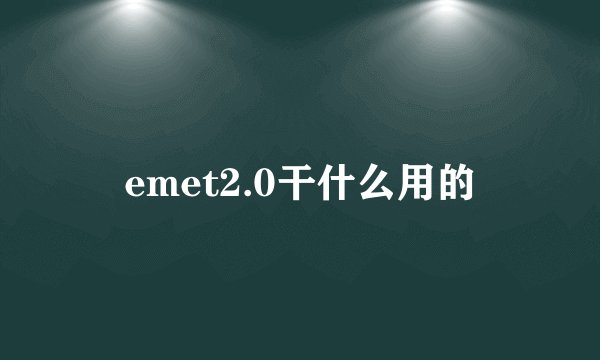 emet2.0干什么用的