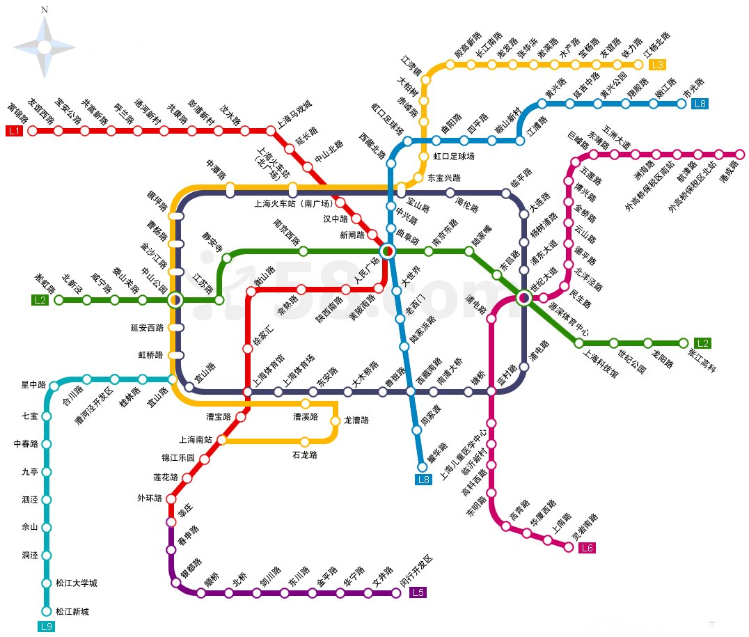上海地铁路线地图