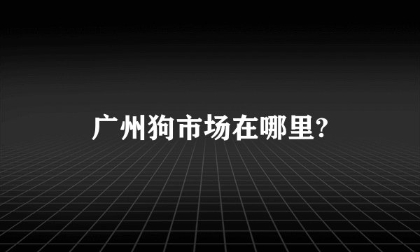 广州狗市场在哪里?