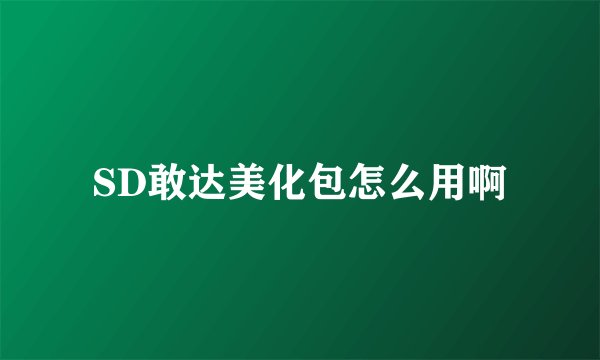 SD敢达美化包怎么用啊
