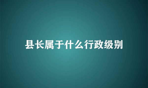 县长属于什么行政级别