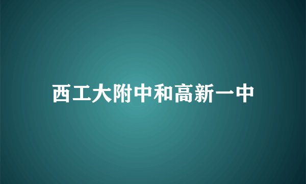 西工大附中和高新一中