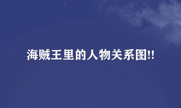 海贼王里的人物关系图!!