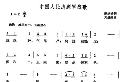 雄赳赳气昂昂跨过鸭绿江是什么战歌?