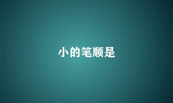 小的笔顺是
