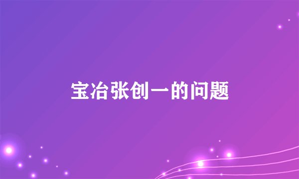 宝冶张创一的问题