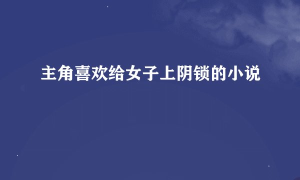 主角喜欢给女子上阴锁的小说