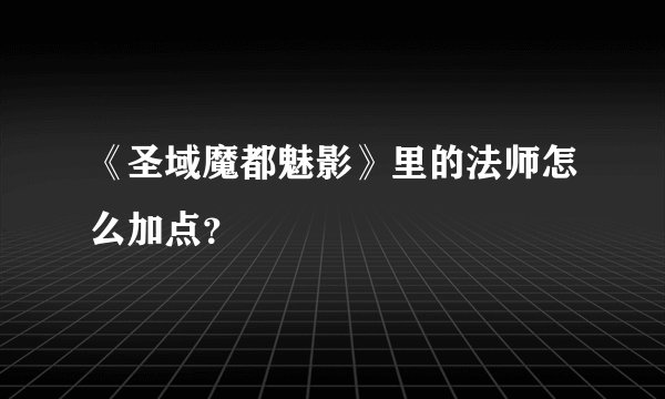 《圣域魔都魅影》里的法师怎么加点？