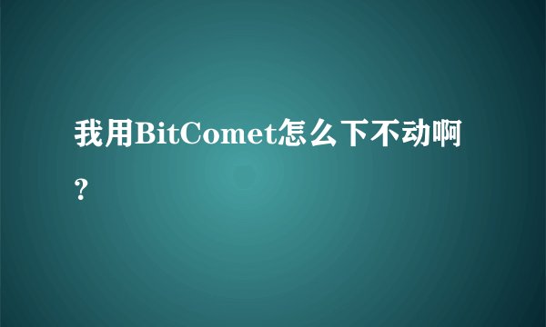我用BitComet怎么下不动啊？