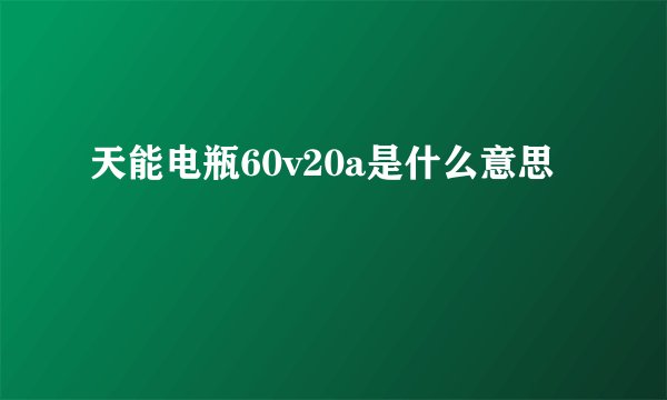天能电瓶60v20a是什么意思