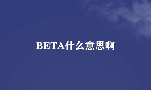 BETA什么意思啊