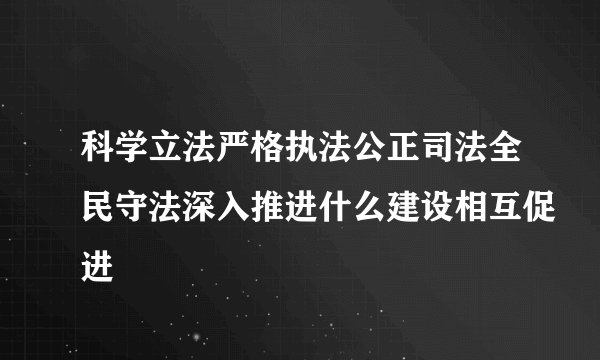 科学立法严格执法公正司法全民守法深入推进什么建设相互促进