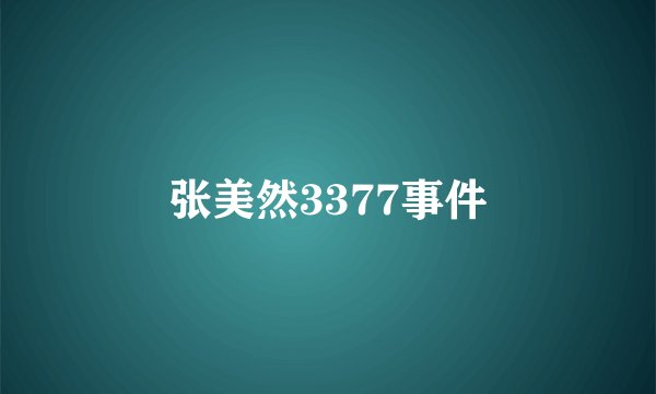张美然3377事件