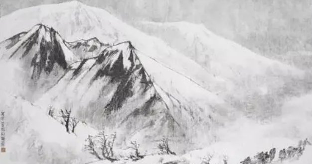 雪压冬云白絮飞，万花纷谢一时稀