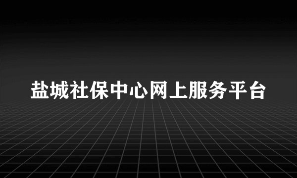 盐城社保中心网上服务平台