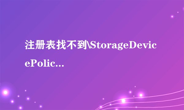 注册表找不到\StorageDevicePolicies项目