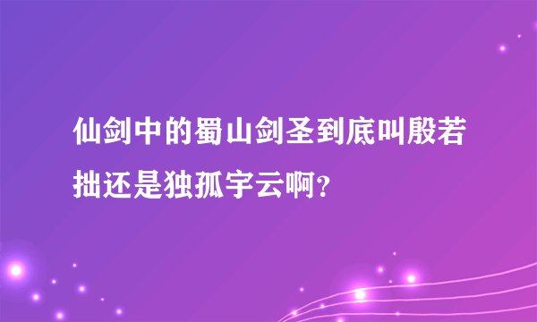 仙剑中的蜀山剑圣到底叫殷若拙还是独孤宇云啊？